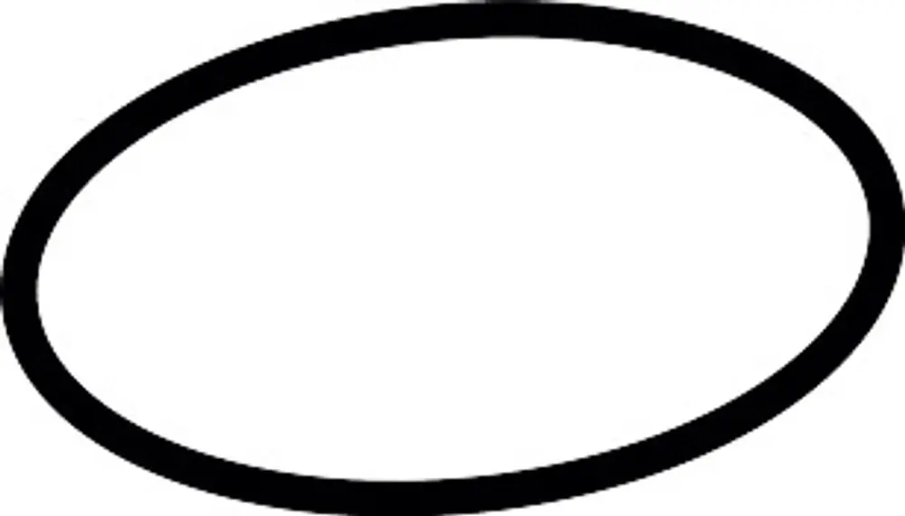 Schwarzer O-Ring mit ovaler Form, geeignet für Dichtungsanwendungen. Ideal für den Einsatz in Sanitärinstallationen, z.B. von Hansgrohe.
